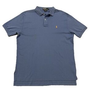 Ralph Lauren Polo Shirt Mens Large Baby Blue 100% Cotton Preppy Casual Pony